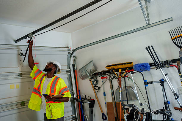 Professional Garage Door Panel Replacement technician working in Sauk Centre, MN